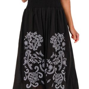 Kings Road Women's Sleeveless Embroidered Midi Dress