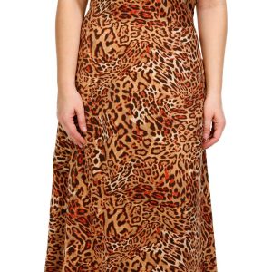 Nicole Miller Womens Sleeveless Palma Satin Maxi Dress