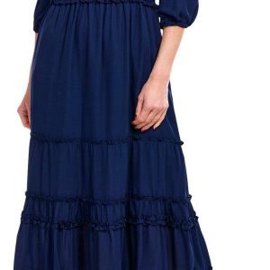 Nicole Miller Womens 3/4 Sleeve Chiffon Dress