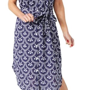 Figueroa & Flower Womens Embroidered Shirt Dress