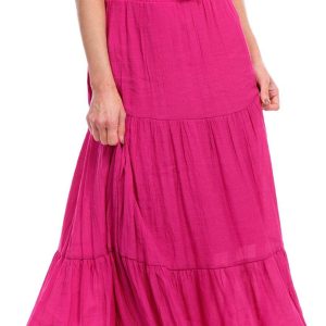 Luxology Womens Lace Tiered Maxi Dress