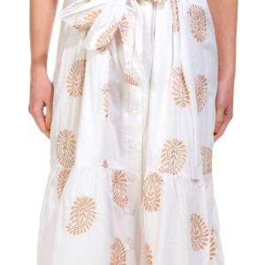 Ellen Tracy Womens Sleeveless Embroidered Shirt Dress