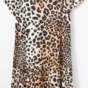Harlow & Rose Womens Classic Cheetah Print Swing Dress