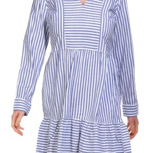 Dash Womens Striped Long Sleeve Swing Dress