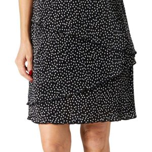 Connected Apparel Womens Short Sleeve Polka Dot Dress