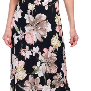 Connected Apparel Womens Floral Cowl Neck Dress