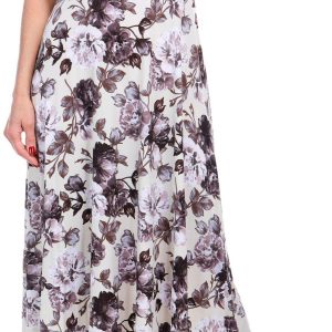 Connected Apparel Womens Floral Boat Neck Dress