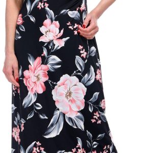 Connected Apparel Womens Floral Cowl Neck Dress