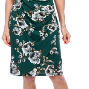 Connected Apparel Womens Cap Sleeve Floral Midi Dress