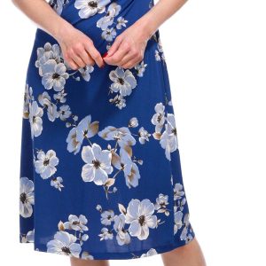 Connected Apparel Womens Floral Cowl Neck Dress