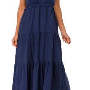 Nanette Lepore Women's Sleeveles Solid Tier Maxi Dress