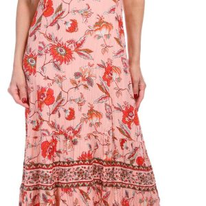 Lola P Womens Sleeveless Print Maxi Dress