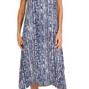 Kaktus Womens Sleeveless Print Crepon Dress