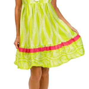 Kaktus Womens Sleeveless Tiered Print Tassel Dress