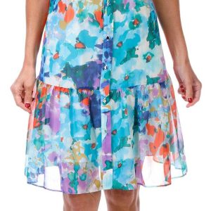 Donna Ricco Womens Sleeveless Chiffon Dress