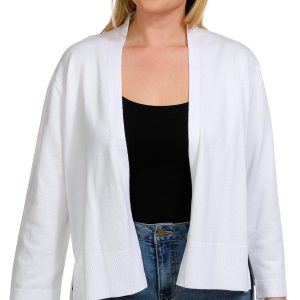 Nina Leonard Womens Solid Long Sleeve Shrug