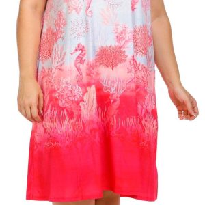 Coral Bay Plus Short Sleeve Seahorse Swing Dress