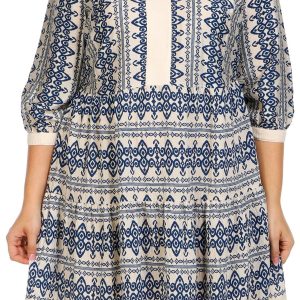 Figueroa & Flower Plus Knee Length Print Tunic Dress