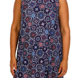 Allison Brittney Plus Sleeveless Mandala Swing Dress