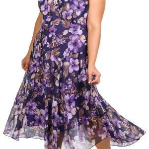Connected Apparel Plus Sleeveless Floral Dress