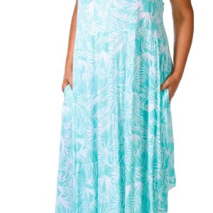 Water Lily Plus Sleeveless Floral Midi Dress