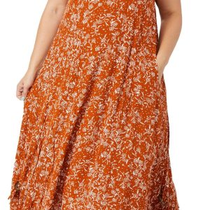 Kaktus Plus Sleeveless Print Crepon Dress
