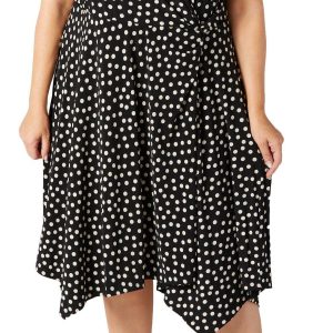 Nina Leonard Womens Short Sleeve Front Wrap Dress