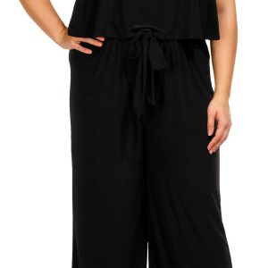 C'est La Vie Plus Short Sleeve Solid Jumpsuit