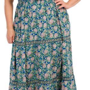 Max Studio Plus Pineapple Tiered Maxi Dress