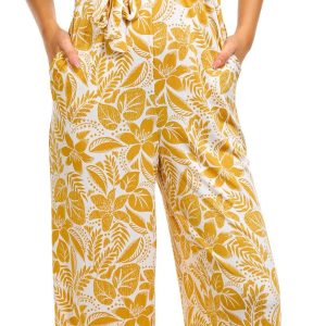 Derek Heart Juniors Twist Tie Floral Jumpsuit