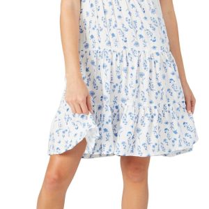 Discreet Juniors Smock Floral Tier Dress