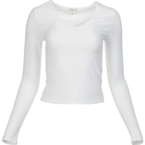 Derek Heart Juniors Solid V Neck Long Sleeve Top
