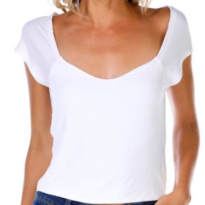 Planet Gold Juniors Short Sleeve Solid Sweetheart Top