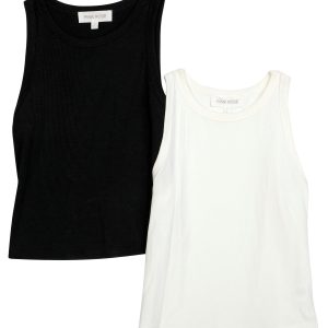 Pink Rose Juniors 2 Pk Solid Ribbed Tank Tops