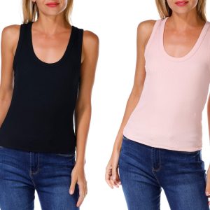 Pink Rose Juniors 2 Pk Ribbed Tank Tops