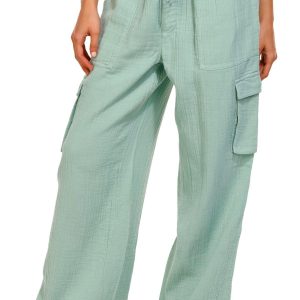 Roxy Juniors Precious High Waist Solid Cargo Pants