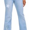 No Comment Juniors Distressed Star Flare Jeans