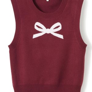 No Comment Juniors Sleeveless Motif Sweater Vest