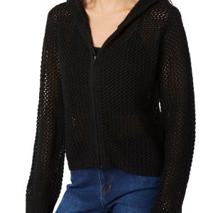 No Comment Juniors Knit Zip Up Jacket