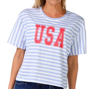 Ruby Juniors Cropped USA Graphic Tee