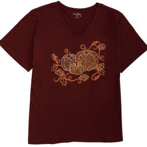 Coral Bay Petite Pumpkin Rhinestone Top