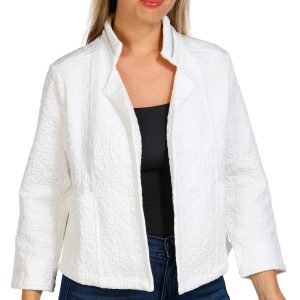 Onque Petite 3/4 Sleeve Solid Open Jacket