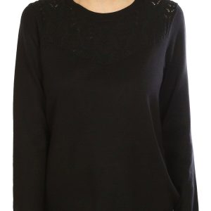 Tint & Shadow Petite Solid Knit Pull Over Sweater
