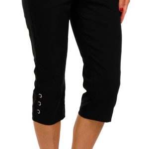 Fit Sight Petite Rhinestone Grommet Capris