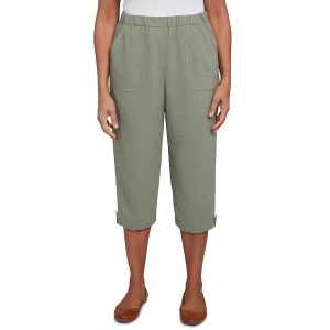 Alfred Dunner Petite Button Tab Capris