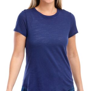 Blue Sol Petite Solid Short Sleeve Luxey Scoop Top