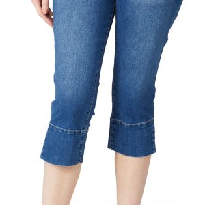 D Jeans Petite High Waist Ankle Slit Pedal Pusher Capris