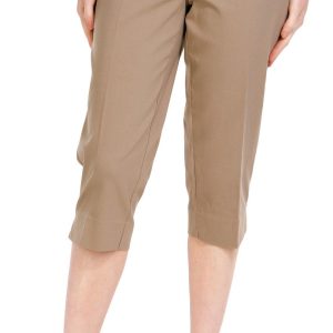 Zac & Rachel Petite Mid Rise Wide Crop Pull On Pants