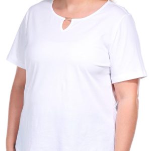 Coral Bay Plus Short Sleeve Keyhole Neck Everyday Tee