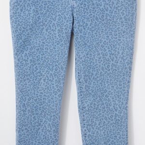 D. Jeans Plus Leopard Print Slim Straight Ankle Jeans